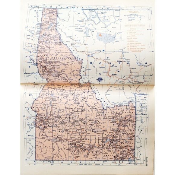 1960 Hammond's World Atlas Family Reference Space Age Edition w/ Dust Cover HBS - Picture 6 of 9